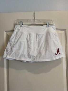 Lululemon White Tennis Skort with Crimson 'A' Logo